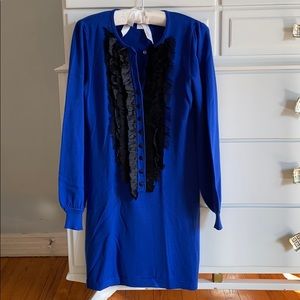 Nanette Lepore royal blue merino wool dress